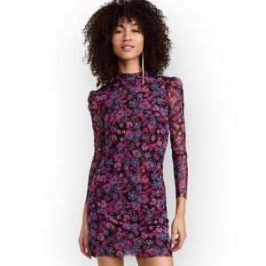 NWT Misa Los Angeles| Stormi Mesh Floral Mini Dress Longsleeves